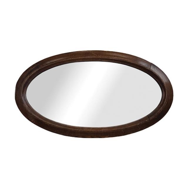 MIRROR-OVAL OAK BEVELED