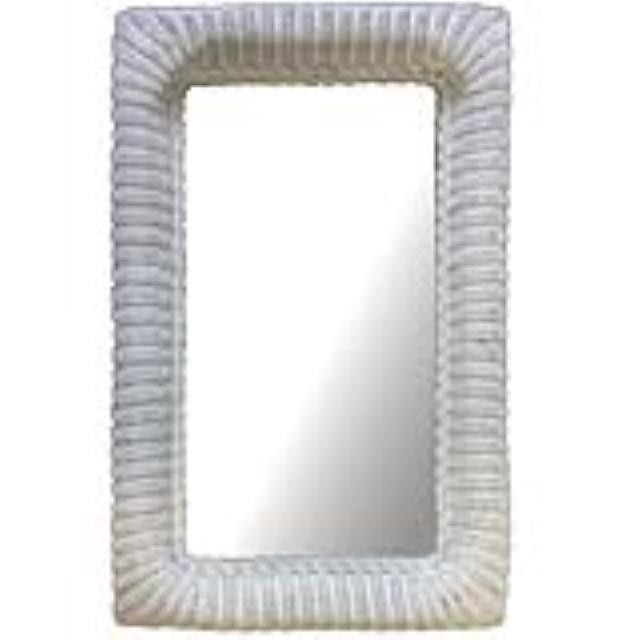 MIRROR-WALL OFFWHITE WICKER 24