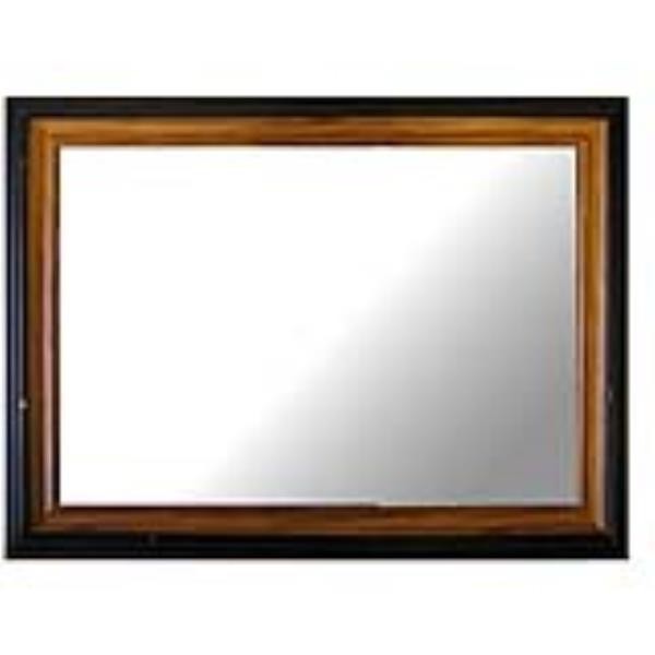 Mirror-Rectangle Shape W/Darkwood Border & Blond Wood Interior Border