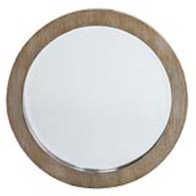 MIRROR-WALL-BEIGE WOOD-22" RND