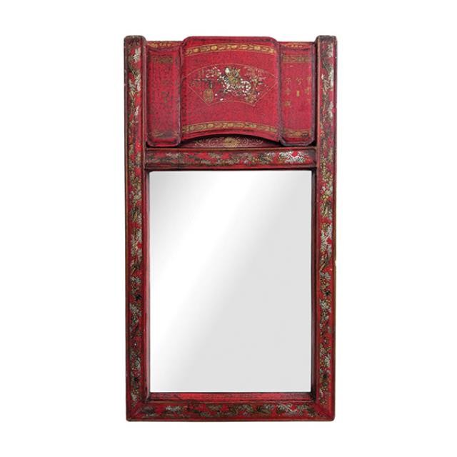 MIRROR-TREMEAU-LEATHER-RED