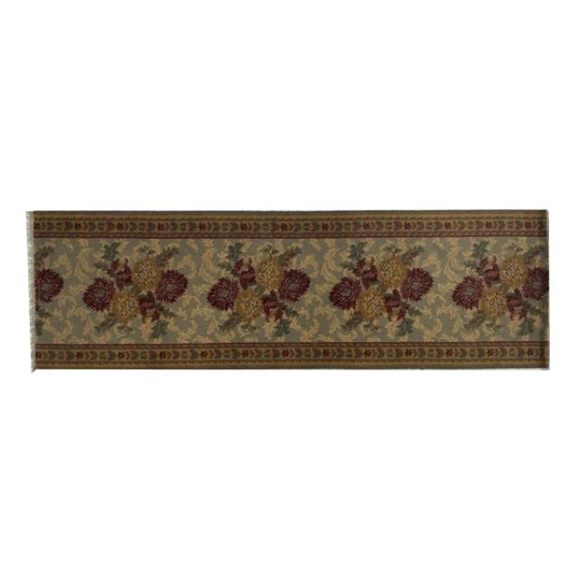 RUNNER-Red/Gold/Green Floral w/Border Down Sides