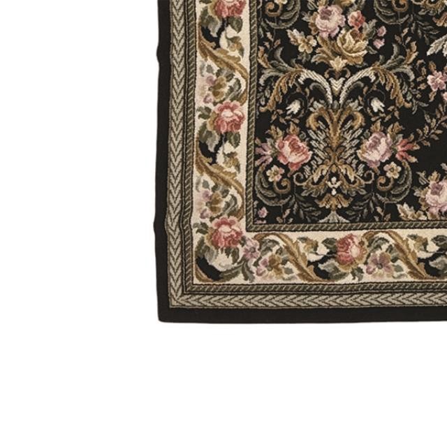 RUG-8X12-BLACK FLORAL