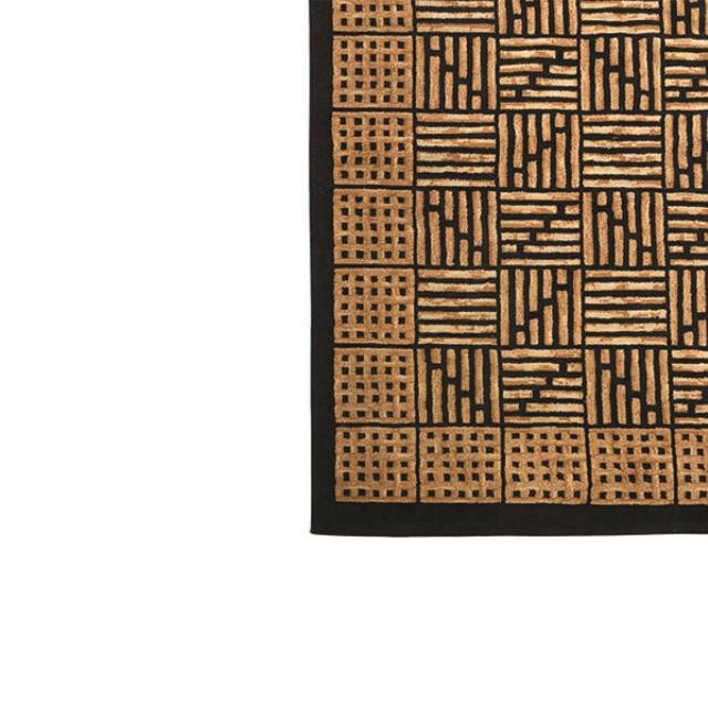 RUG-8X11-BLK/TAN-LINEAR SQUARE
