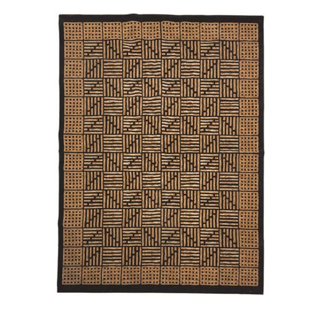 RUG-8X11-BLK/TAN-LINEAR SQUARE