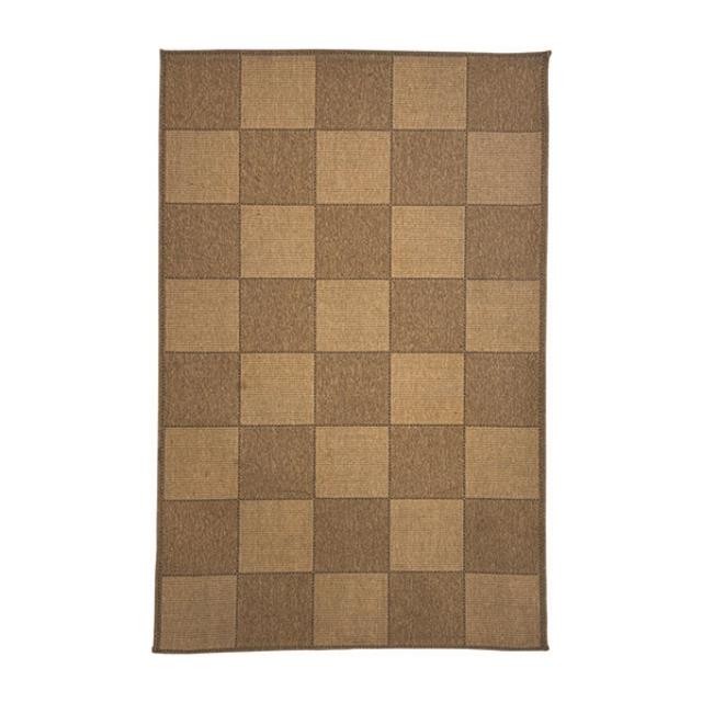 RUG-5X8-BROWN&TAN-CHECKERBOARD