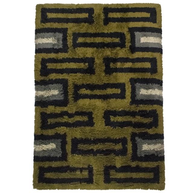 RUG-(6'x 8')KHAKI W/BLK RECT