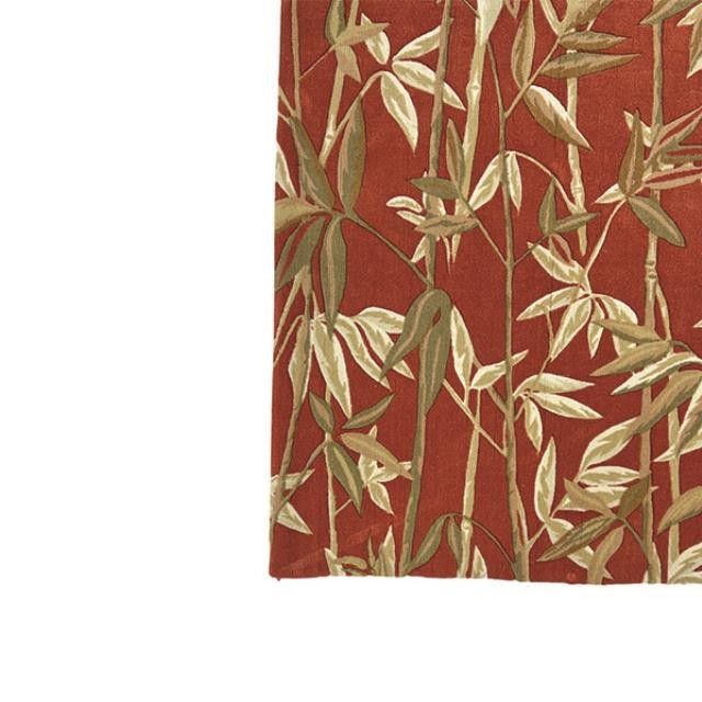 RUG-8X10-RED W/ PALM LEAVES
