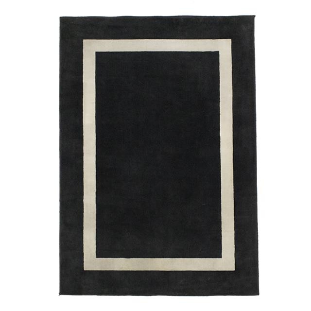 RUG-(8X11)Black W/White Border