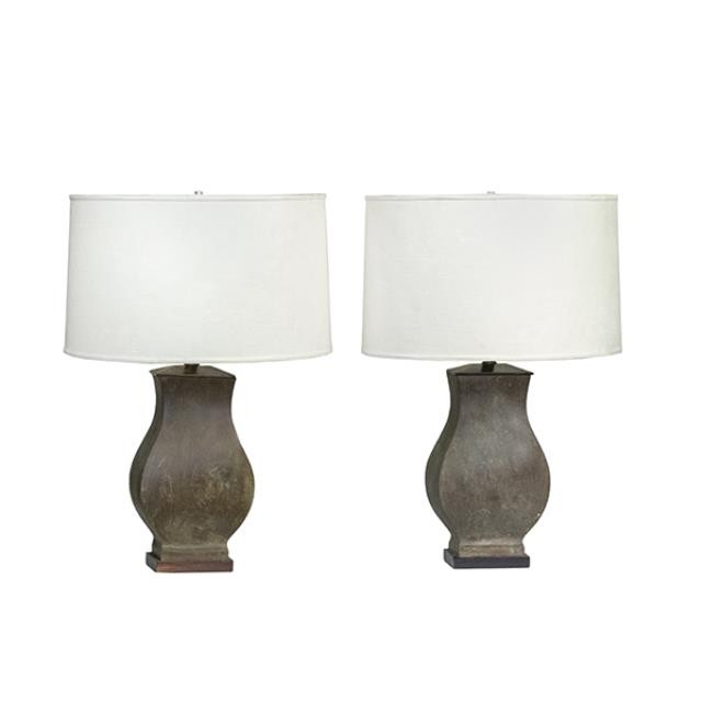 TABLE LAMP-Grey Urn