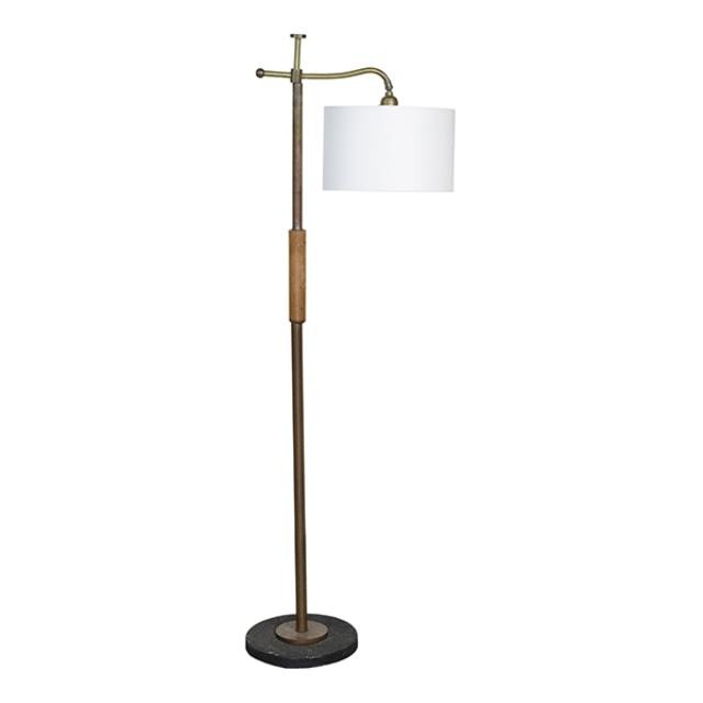 LAMP-FL-55"COPPER/WOOD-SWING A