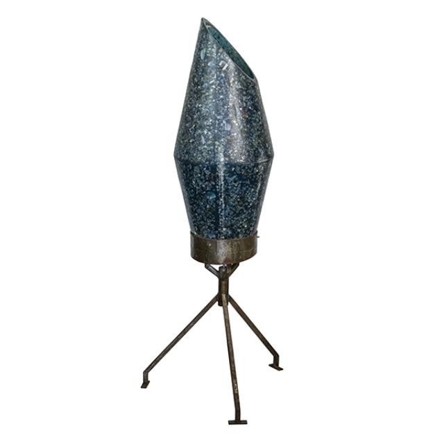 FLOOR LAMP-70's Retro Blue Speckled Plastic