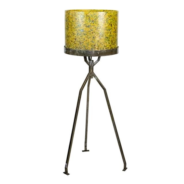 FLOOR LAMP-70's Retro Yellw Speckled Plastic