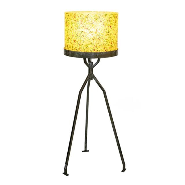 FLOOR LAMP-70's Retro Yellw Speckled Plastic