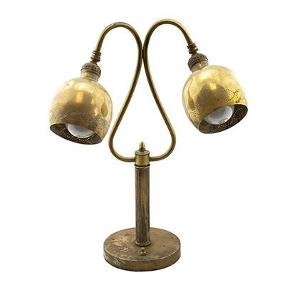 LAMP-TBL DBL BRASS GOOSENECK