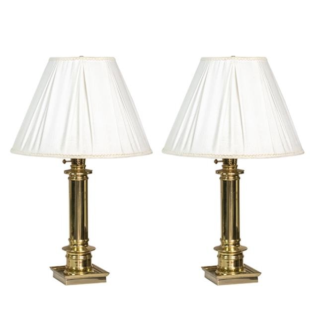 TABLE LAMP-Polished Brass Column