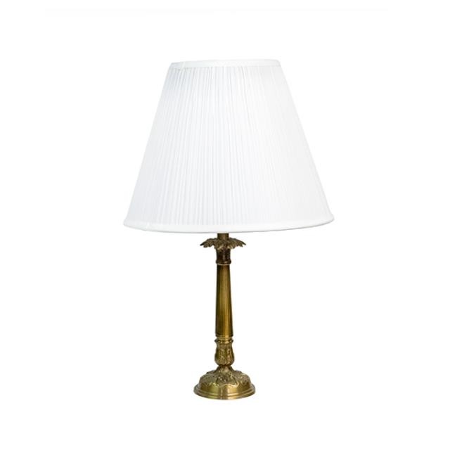 TABLE LAMP-Onrnate Brass Candlestick Base