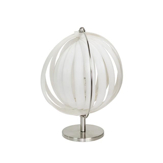 TABLE LAMP-Vintage Round White Plastic Spin/Spiral