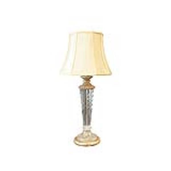 LAMP-TABLE-CRYSTAL BASE-BRONZ