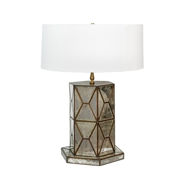 TABLE LAMP-Mirror Hexagon Design