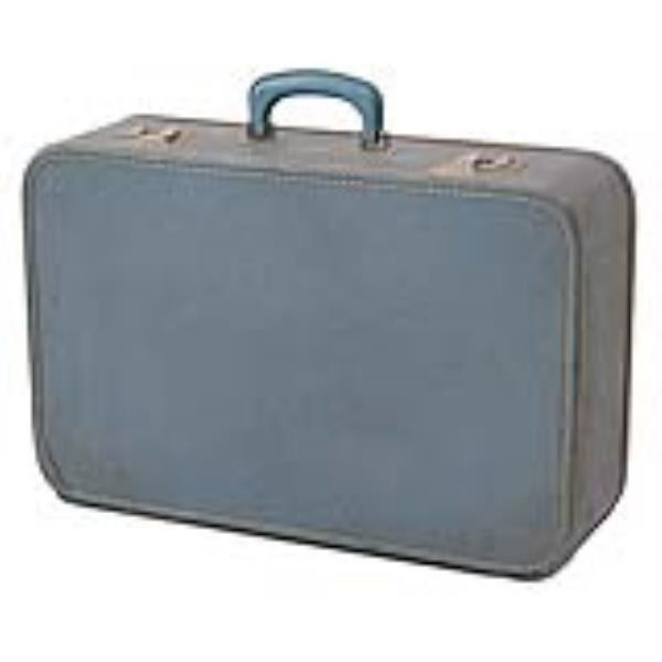 SUITCASE-BLUE W/ WHITE STITCH