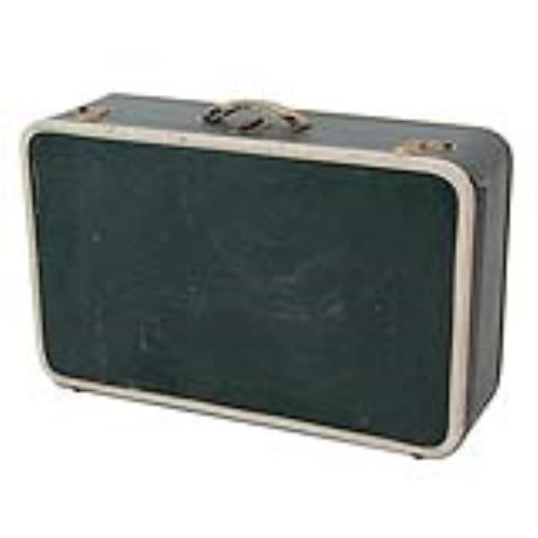 SUITCASE-GREEN W/ WHITE TRIM