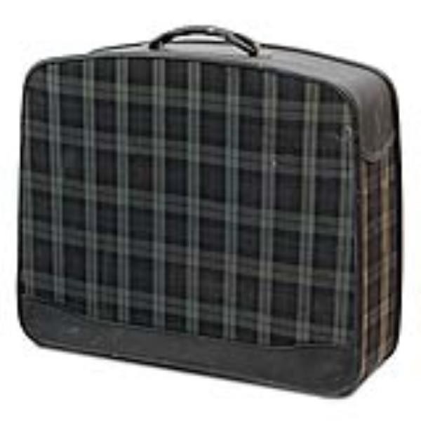 SUITCASE-BLUE GREEN PLAID-SOFT