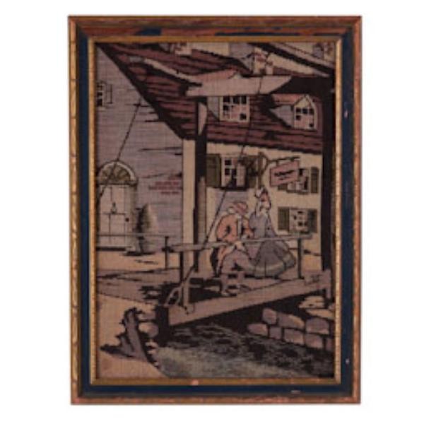 TAPESTRY-FRAMED PEOPLE ON BRID