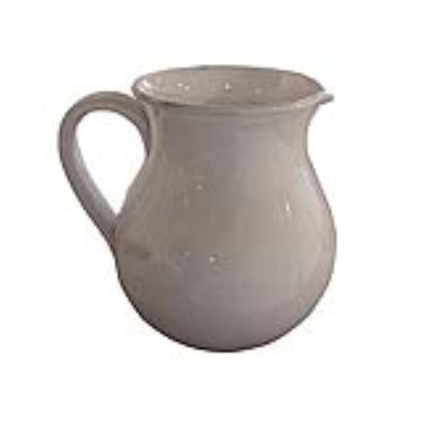 PITCHER-CERAMIC-CREAM DISTRESS