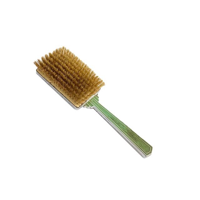 (72090045) VANITY SET-GREEN & SILVER ART DECO BRUSH