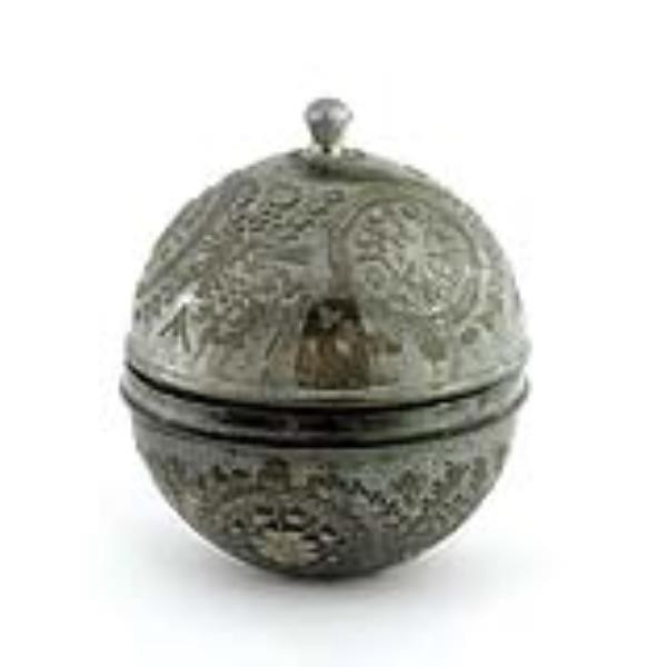 CONTAINER-ROUND-SILVER ETCHED