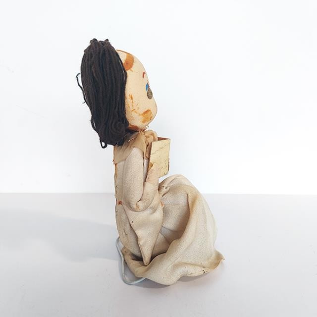 DOLL-Off White Dress-Singing-On Wire Stand