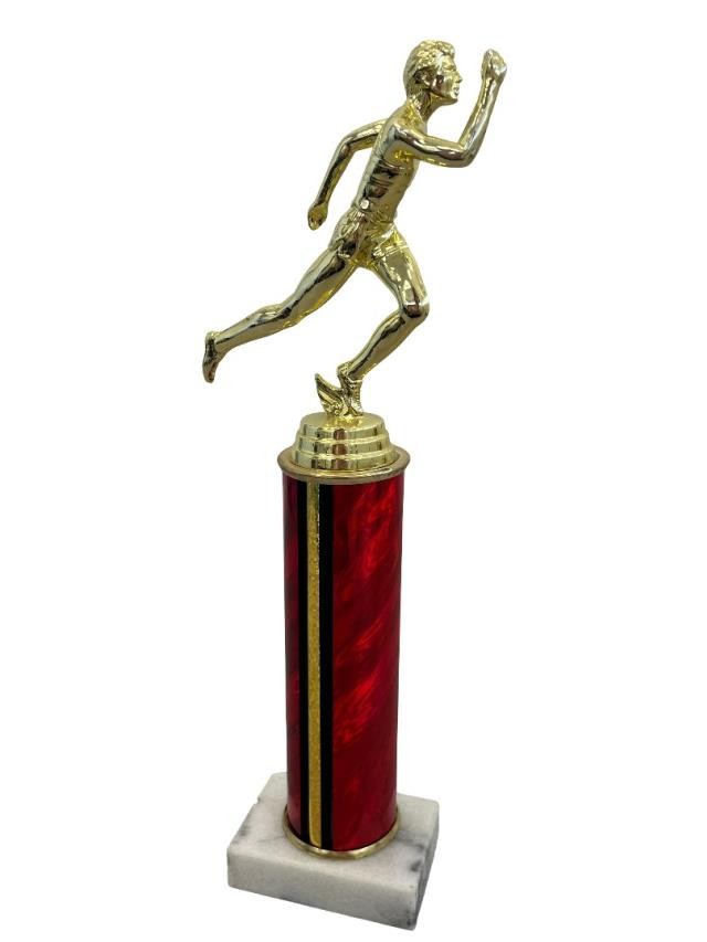 Trophy Male Running Red & Gold