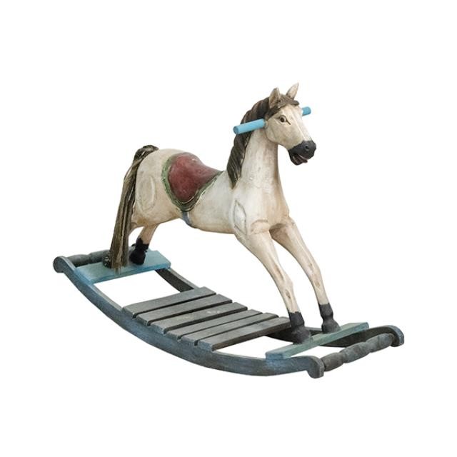 Rocking Horse White/Red Saddle