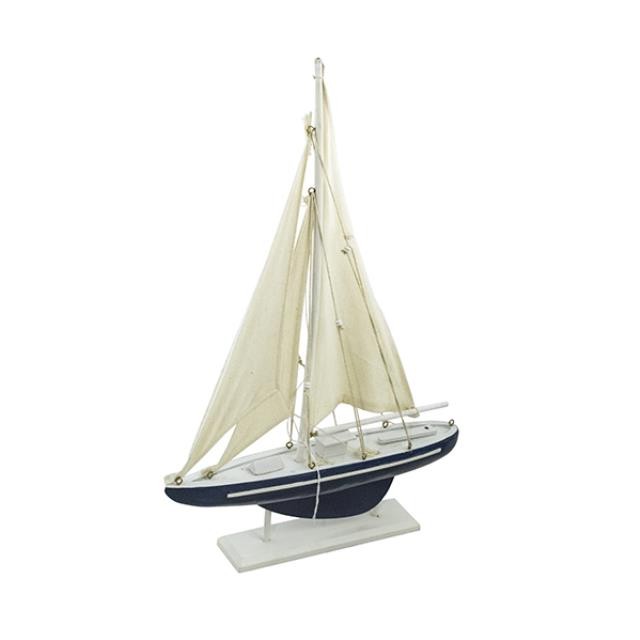 MODEL-Sailboat Navy & White on Stand