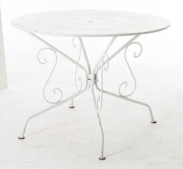 TABLE white metal perforated t