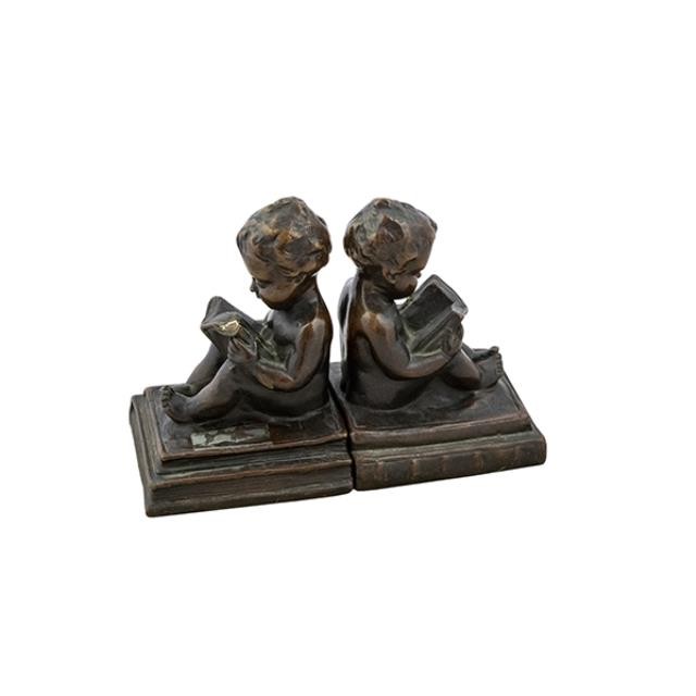 BOOKEND-Bronze/Child Reading (Pair)