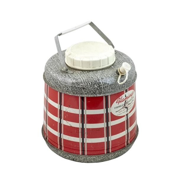 THERMOS JUG-Red & White Plaid-Famingo