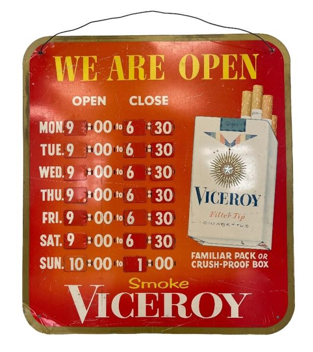 SIGN-METAL-VICEROY OPEN/CLOSE