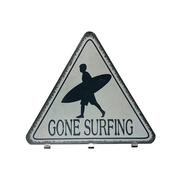 Gone Surfing Sign with Hooks