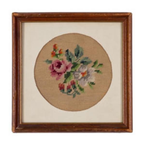 NEEDLEPOINT-FLORAL IN FRAME