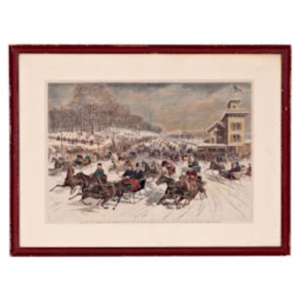 PRINT-SLEIGHING-BROWN FRAME