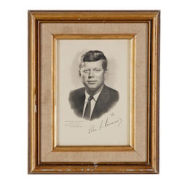 PRINT-7X9 JFK IN GOLDFRAME