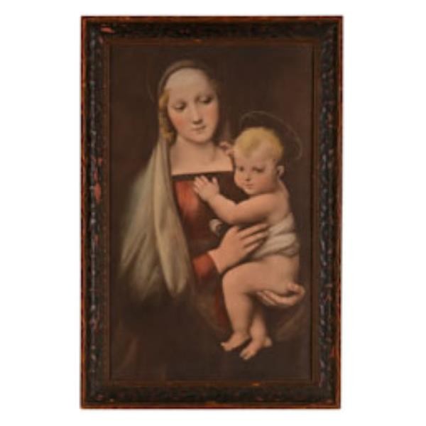 PRINT-VIRGIN W/CHILD 13X21 CAR