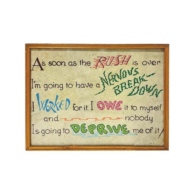 (85110001)FRAMED ART-"As Soon As The Rush is Over" Framed Saying