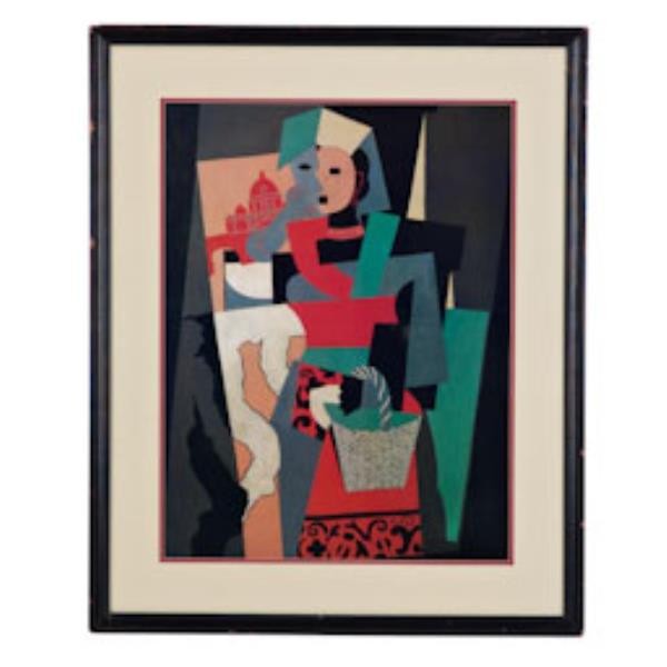 PRINT-ABSTRACT WOMAN-BLK FRAME