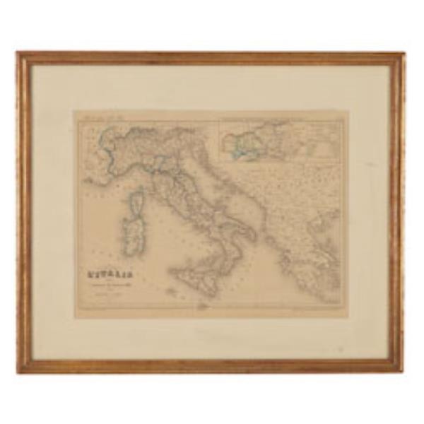 MAP-ITALY 1815 GOLD FRAME