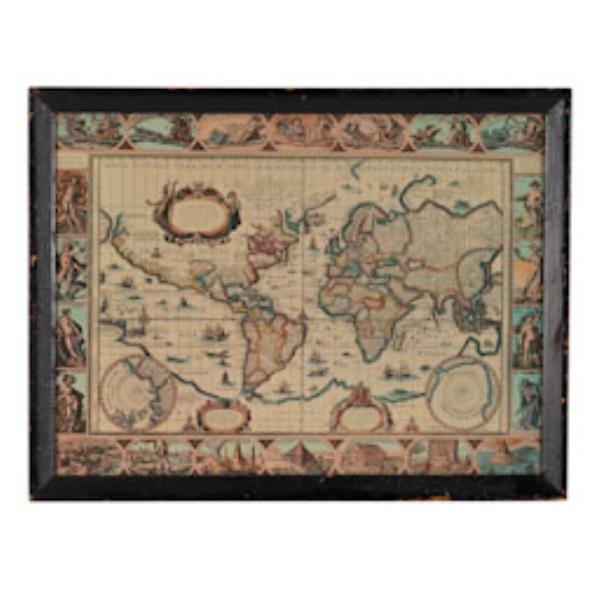 MAP-OLD WORLD W/BLK FRAME