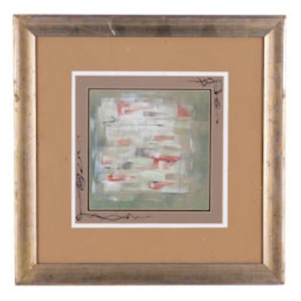 PRINT-31"SQ-TAUPE ABSTRACT