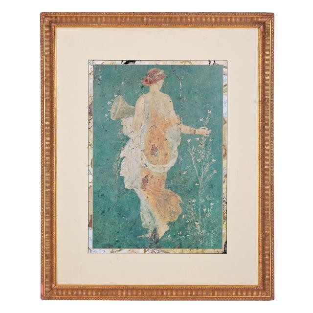 FRAMED PRINT-Maiden Holding Vessel W/Gold Frame